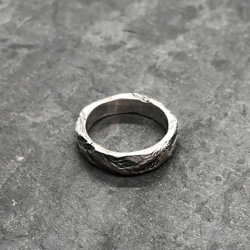 Etched Stacker Ring angle view