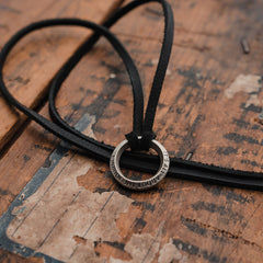 Leather necklace with on sale ring